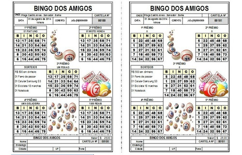 2500 Cartelas De Bingo - Gerar E Imprimir, Muito Simples!