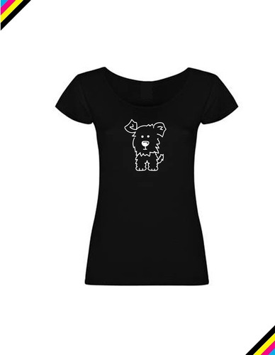 Polera Estampado Perro Perrito Divertido Moda Mujer