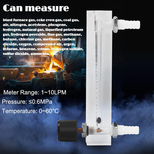 Medidor De Flujo De Gas 1-10 Lpm C/ Válvula De Control