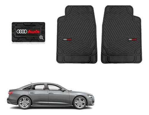 Par Tapetes Delanteros Logo Audi A6 2022 2023 2024 2025 Negro
