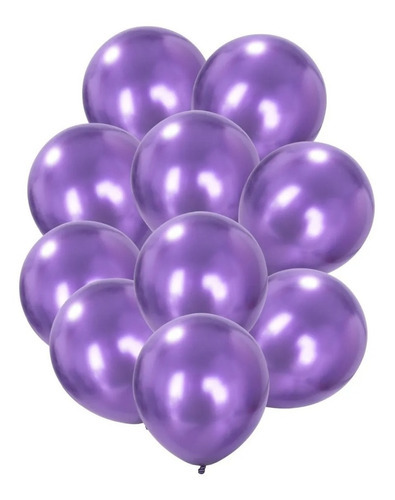 Balão Bexiga Metalizado Lilás 50 Unidades N°9 - Joy