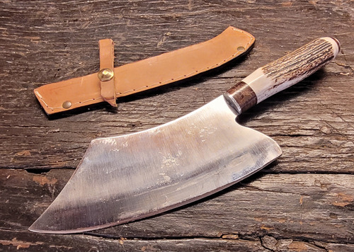 Juego Parrilla Asado Asta Ciervo Facon Bowie Hacha Garra Oso