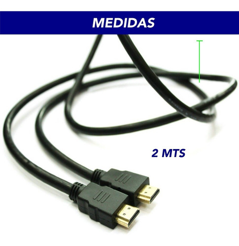 Imagen 2 de 10 de Cable Hdmi 2 Metros Ps3 / 4 / 5 Xbox Laptop Pc Full Hd 1080p