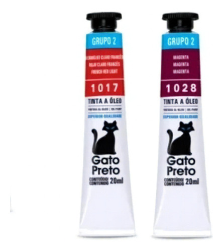 Tinta Óleo Premium G2 Opaco 20ml Gato Preto Cor Alaranjado Cádmio