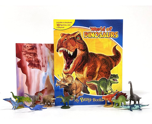 Libro De Dinosaurios Con Figuras Y Escenarios