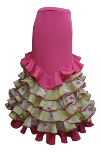 Pollera Flamenco Rosa Cintura 90 Cadera 110 Largo 105 Rosa Chicle Cintura 90 Cad.110 Largo 105