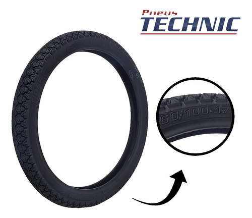 Pneu Dianteira Technic Tiger 49s 60/100-17 Mvk Fox 110