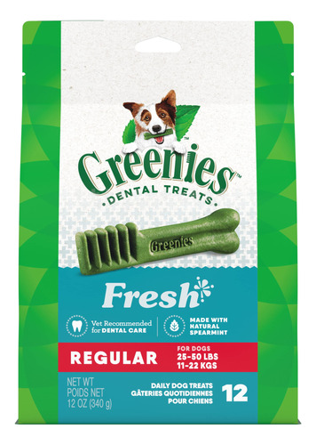 Dog Treats Greenies Regular Dental Care, Sabor Fresco, 355 M