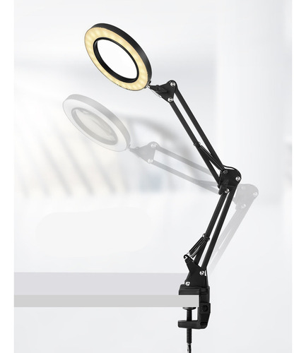 Lámpara Led De Escritorio Con Lupa De 10x Con Brazo Pedestal