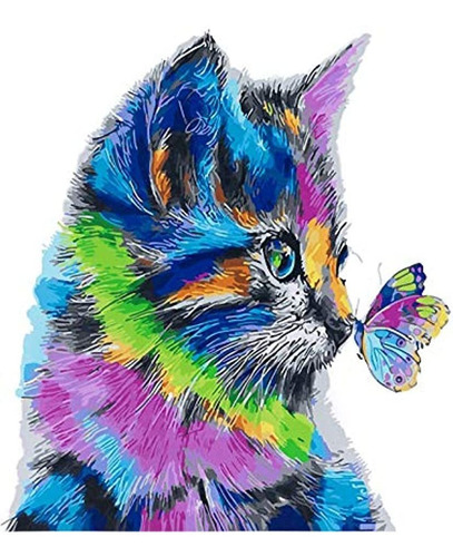 Kit De Pintura Al Óleo Para Adultos Y Niños Diseño De Gato