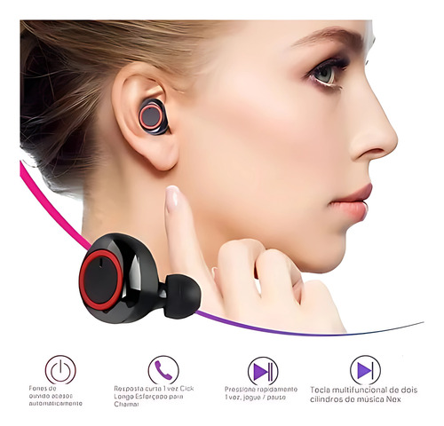 Fone De Ouvido Bluetooth Casual Android Ios Sem Fio Academia