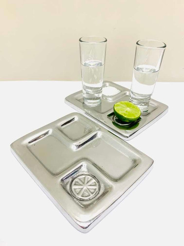 Tequilero Para Sal Limon Y 2 Tequileros Vidrio 2 Juegos