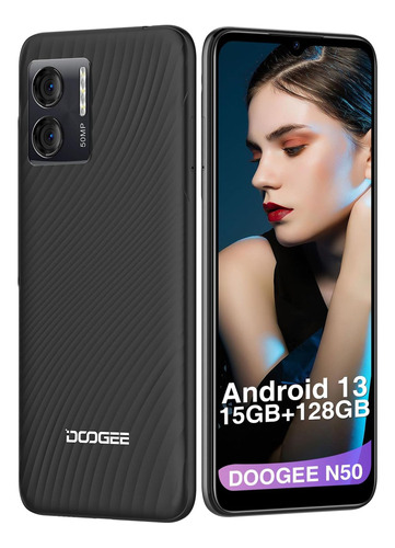Doogee N50 6.52 Fhd Smartphone 15gb Ram+128gb Rom (tf 1tb) Android 13 Cell Phones, Octa Core, Dual 4g Sim, 18w Pd 4200mah, 50mp+8mp Camera
