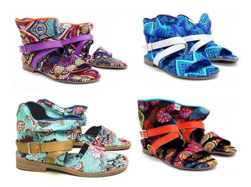 Imagen 1 de 10 de Sandalias Te Para Tres Botitas Sin Taco Con Cierre Verano