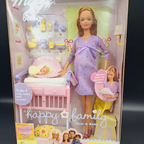 Boneca Barbie Midge Happy Family Mattel grávida com barriga bebê e quarto  completo com acessórios