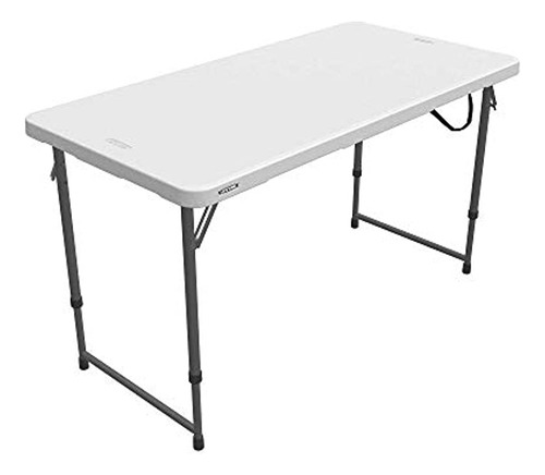 Mesa Plegable Para Acampar Y Ajustable 4 Pies, Blanco