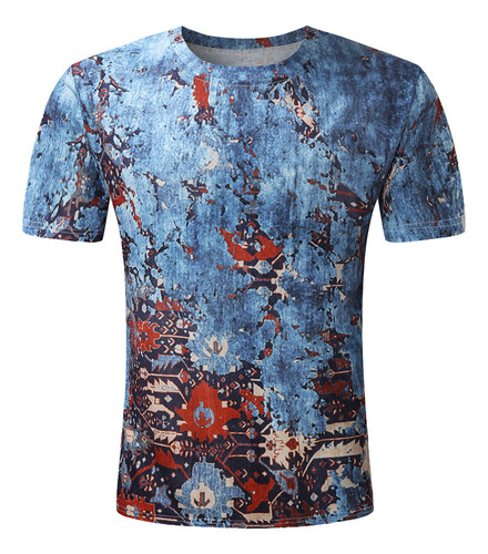 Camiseta C De Manga Corta Con Estampado Delgado Casual De Pr