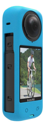 Case De Silicone Para Câmera Insta360 X4 E Protetor De Lente Cor Azul