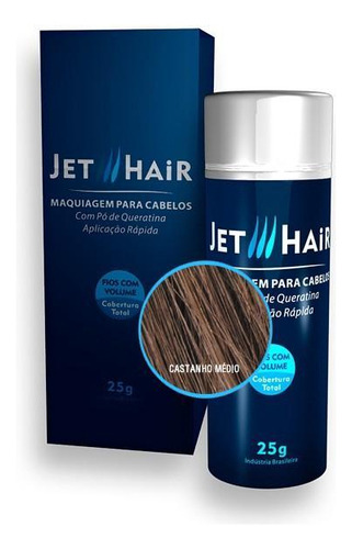 Jet Hair Maquiagem Cabelos Cor Castanho Médio Frasco Grande