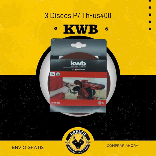 Imagen 7 de 10 de Lija De Disco Madera Repuesto Para Tc-us 400 Einhell Kwb