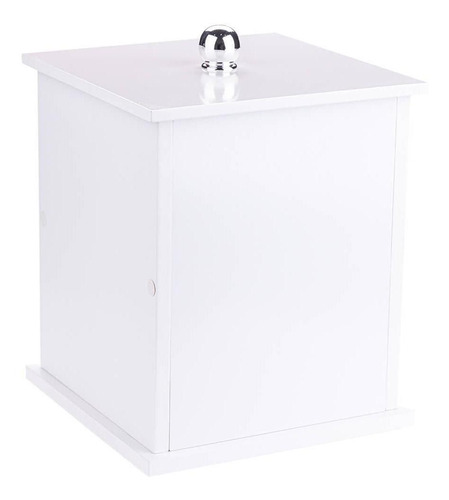 Lixeira Quadrada Branco Para Banheiro 26cm Capacidade 6,2l