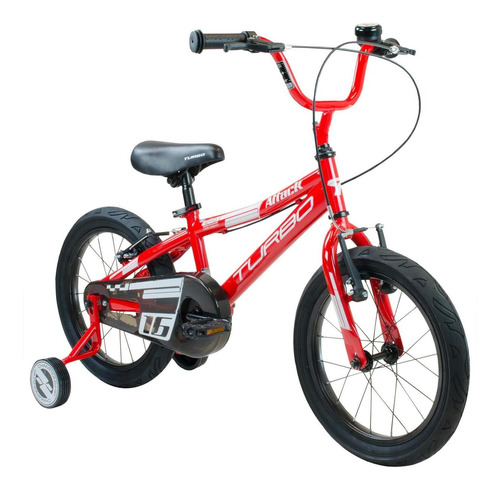 Bicicleta Infantil Para Niño R16 Attack Con Rueditas Turbo Color Rojo Tamaño del cuadro S