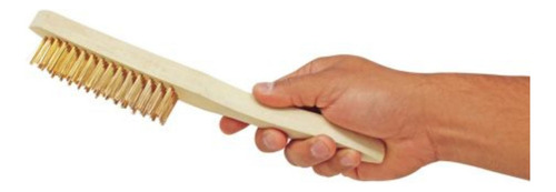 Cepillo De Alambre Latón Con Mango De Madera 29 Cm