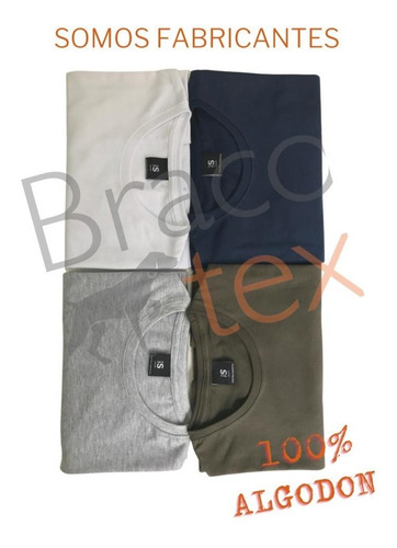 Imagen 7 de 10 de Remera Lisa 100% Algodón Peinado Premium-excelente Calidad