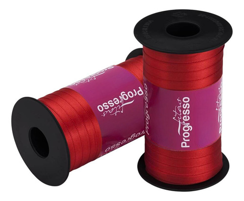 Fita De Cetim 07mm Progresso Face Simples N°01 100m Cor 1354 - Vermelho Tomate