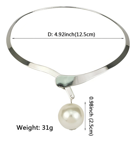Colar Choker Dourado Feminino Pérola Luxuoso Para Festa