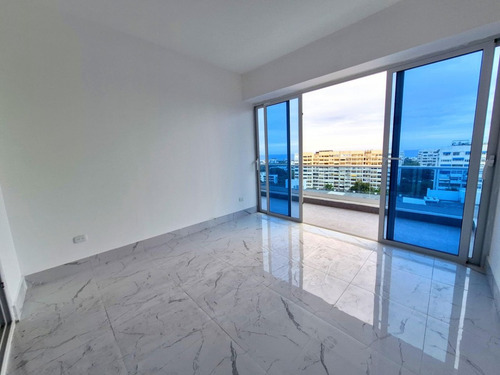 Apto En Venta Nuevo En Bella Vista, Santo Domingo, 3 Hab + Estudio, Vista Al Mar