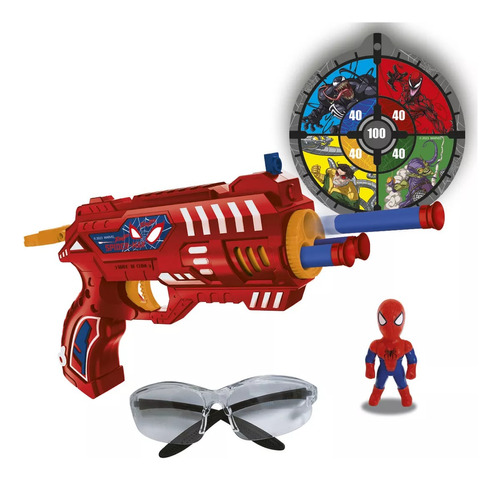 Spiderman Trigger Darts Pistola, Dardos Anteojo Blanco Fig 