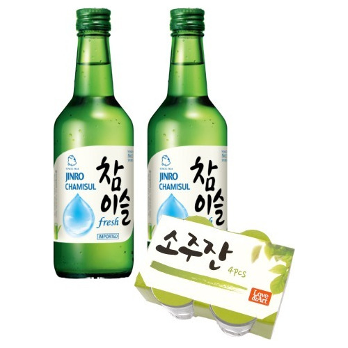 2 Soju Coreano 360 Ml Y 4 Vasos De Soju- Lireke