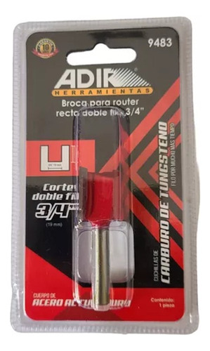 Broca Para Router Recta Doble Filo 3/4 Adir 9483 (3 Pzs) 