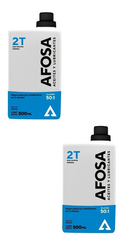 2 Pz De 500 Ml Aceite Afosa Motor 2 Tiempos 2t Mineral