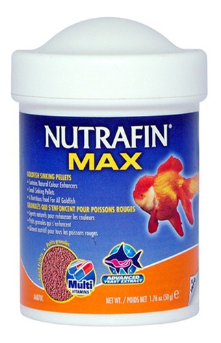 Imagen 1 de 3 de Nutrafin Max Goldfish Pellets 50g Alimento C/spirulina Peces