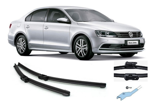 Kit Limpador Parabrisas Jetta Dianteiro Silicone 2011 A 2018