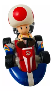 Carrinho Miniatura Super Mário Bross Mário Kart Boneco Toad