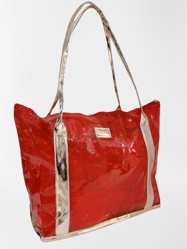 Bolsa Nécessaire Transparente Com Alça Ruby's Cor Vermelho