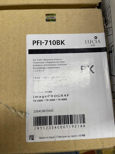 Kit Tintas Plotter Pfi-710 Canon Tx-2000/3000/4000 Nuevas (Usado)