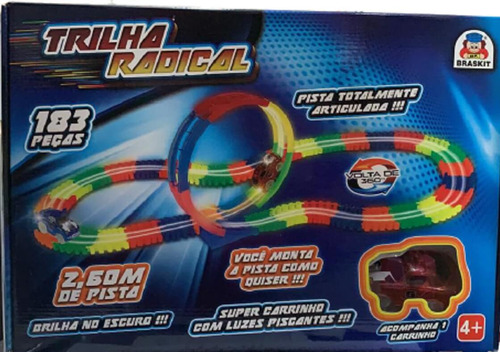 Pista Trilha Radical Com Carrinho - Braskit | 183 Peças