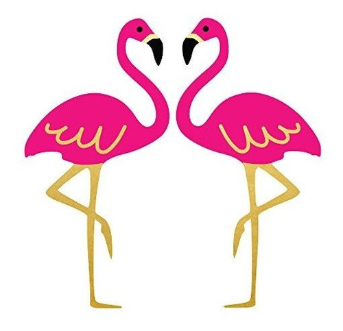 Conjunto Flamingo De 25 Laminas Impermeables De Oro Negro, 