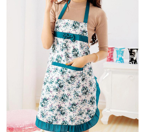 Delantal Tipo Babero Flow Lace Con Bolsillos Para Cocinar Y