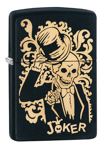 Imagen 1 de 10 de Encendedor Zippo Lighter Joker Negro