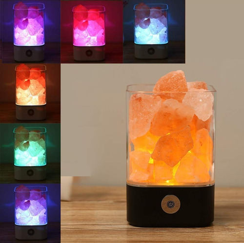 Imagen 4 de 4 de Lámpara De Sal Led Himalaya Usb 7 Colores