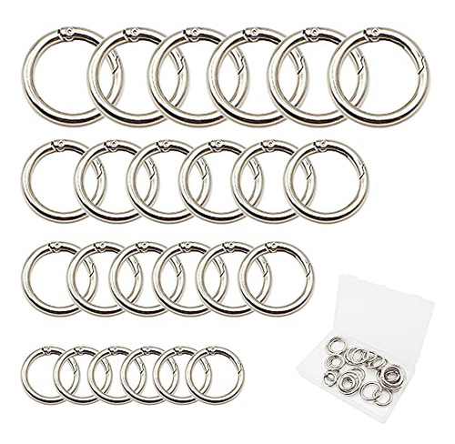 Ydsimple 24 Pcs Spring O Ring Set, Round Carabiner Snap...