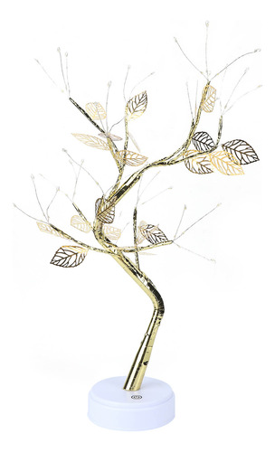 Lámpara De Árbol Con Hojas Doradas De 72 Led Para Decoración