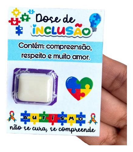 Lembrancinha Dia Do Autismo - 100 Cards Com Chiclete 