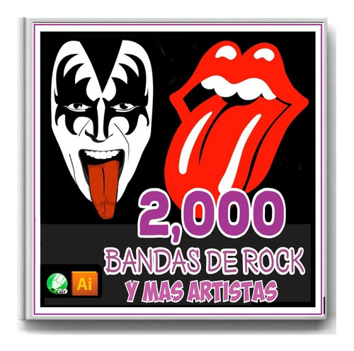 2000 Logos Bandas Rock Vectores Corte Sublimación +completo