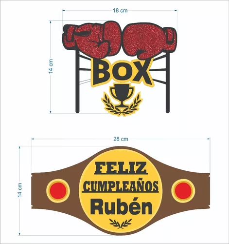 Letrero Pastel Personalizado Temática Box, Boxeo